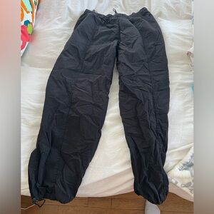 Black Zara parachute pants